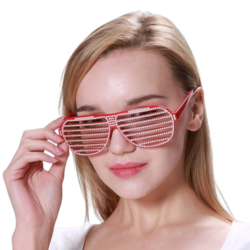 Bling Slatted Glasses - Green