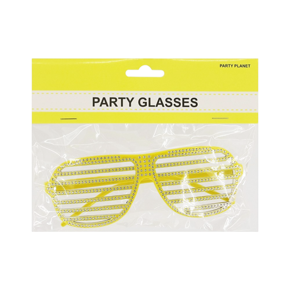 Bling Slatted Glasses - Green
