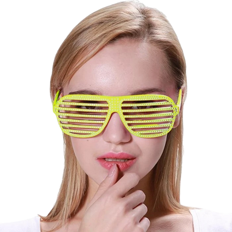 Bling Slatted Glasses - Yellow
