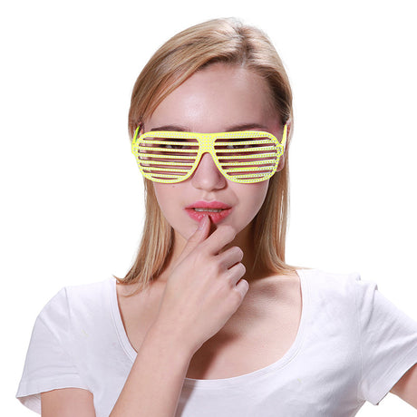 Bling Slatted Glasses - Yellow - PARTY PLANET