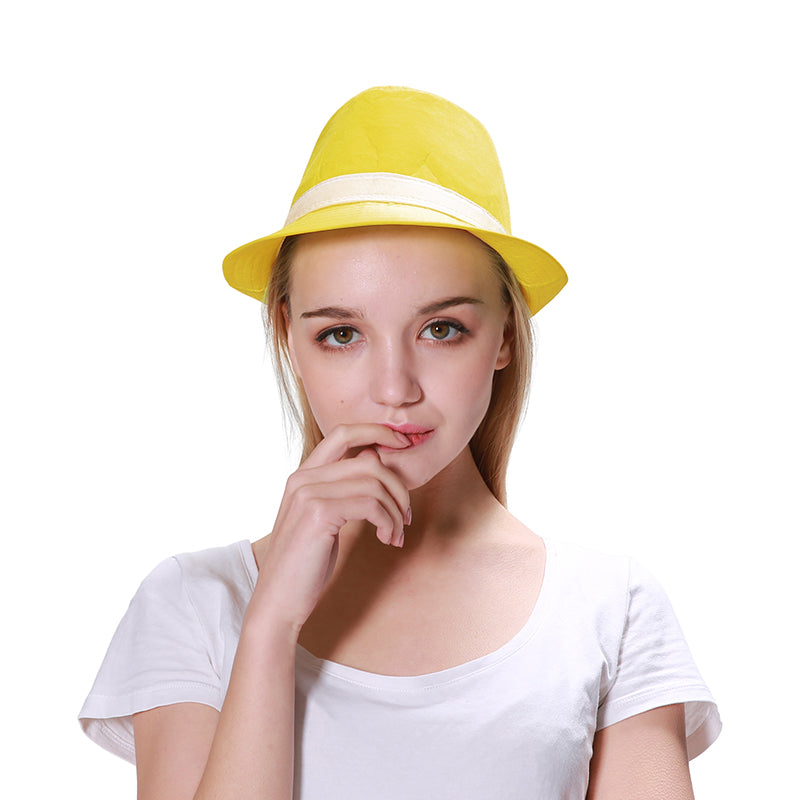 Yellow Fedora Hat - 24cm x 30cm x 14cm - PARTY PLANET