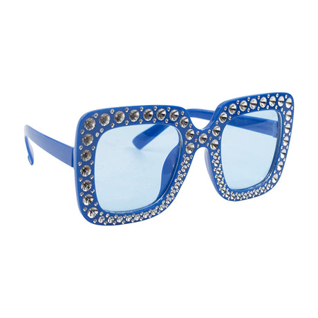 Blue Bling Square Glasses