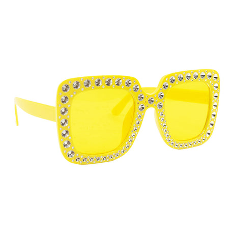 Yellow Bling Square Glasses