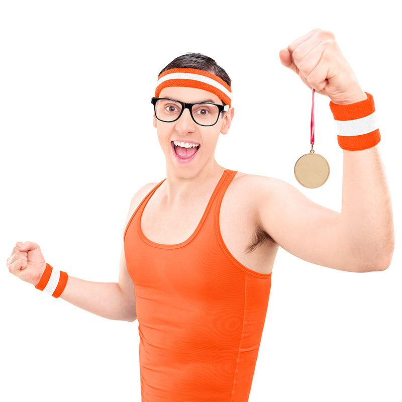 Headband and 2 Pack Wristband - Orange - PARTY PLANET