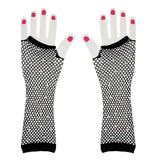 Red Fishnet Gloves with Crystals
