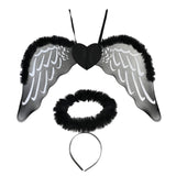 Angel Wings & Halo Set - Black/White