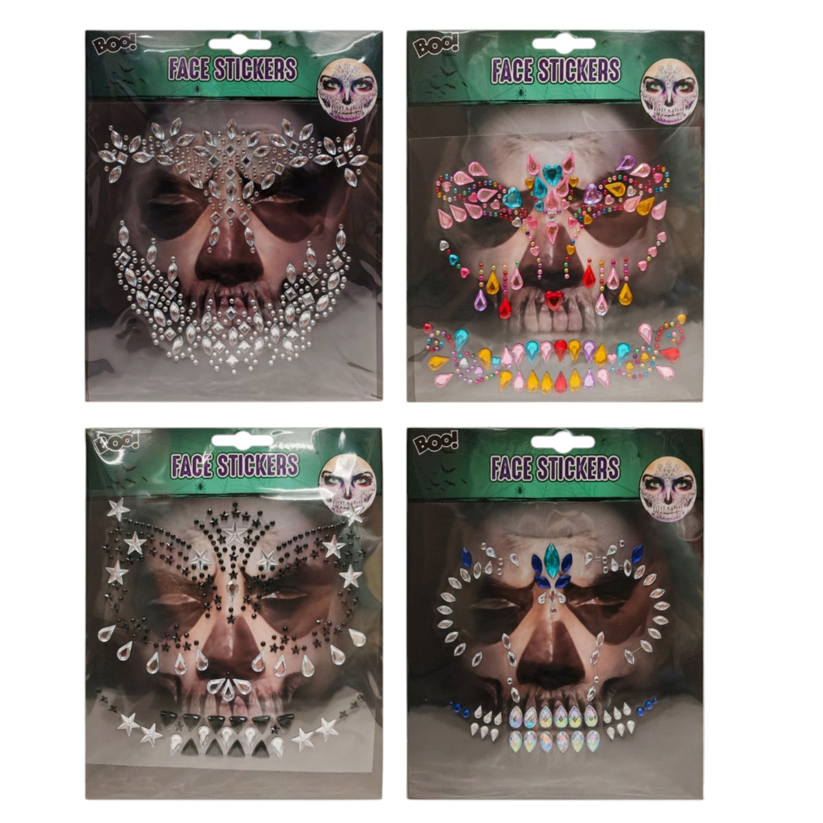 Halloween Face Gems - Assorted