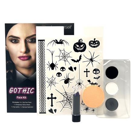 Gothic Face Paint Kit with Tattoos