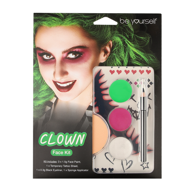 Clown Face Paint Kit with Tattoos