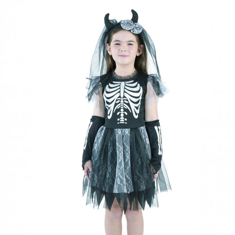 Skull Bride Dress - Girls