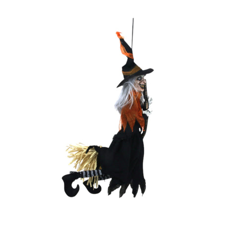 Animated Witch on Broom - 70cm