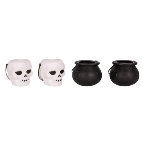 Skull & Cauldron Mini Pails - 4 Pack