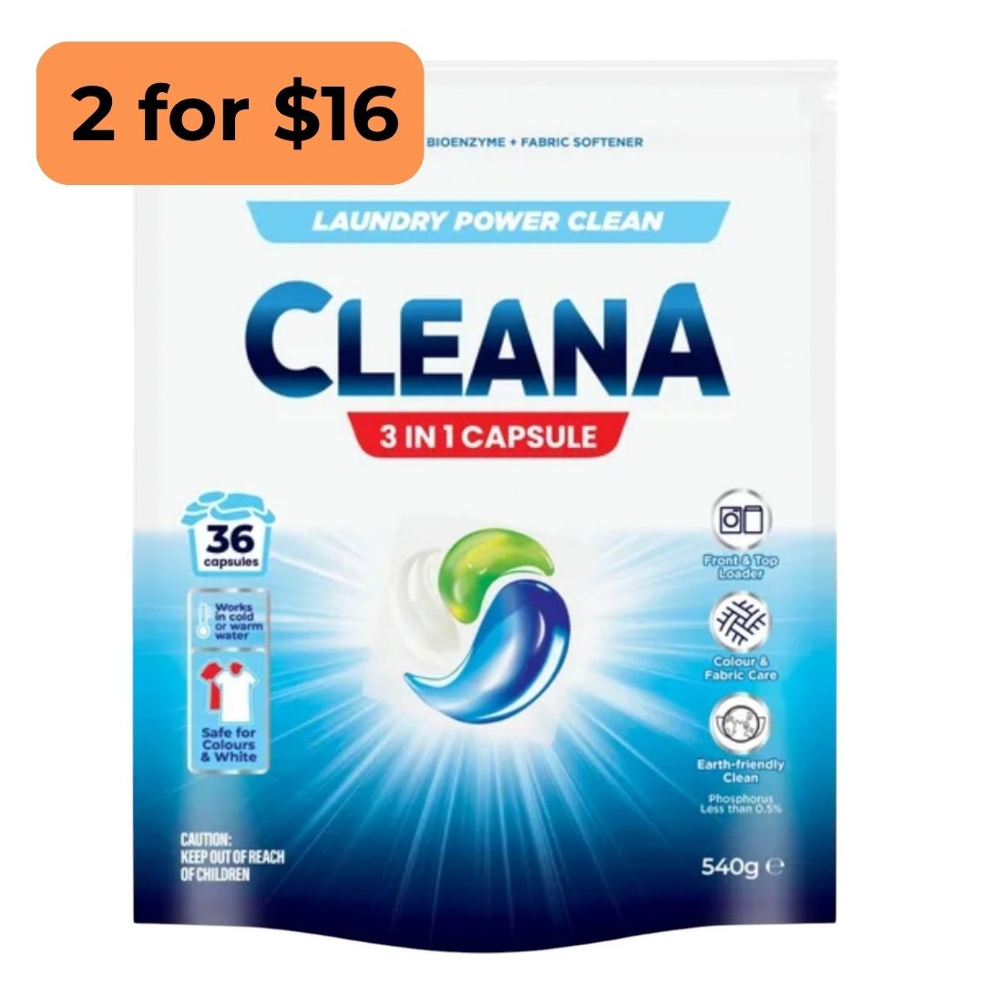 Cleana 3 in 1 Laundry Pods - 36 Pack