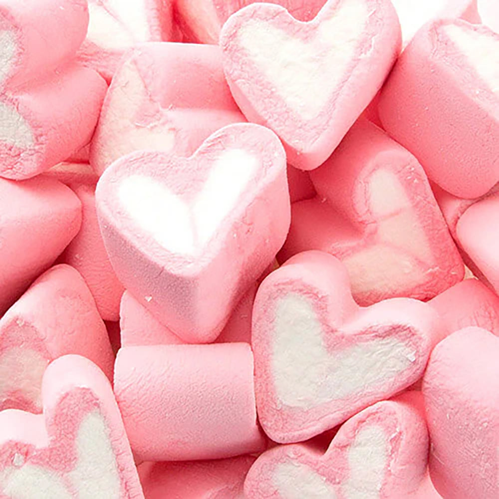 Mallow Hearts Pink/White 800g