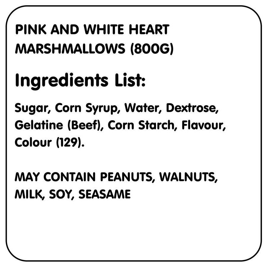 Mallow Hearts Pink/White 800g