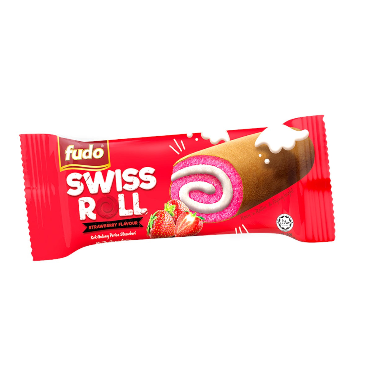 Fudo Swiss Roll - Strawberry - 24 Pack