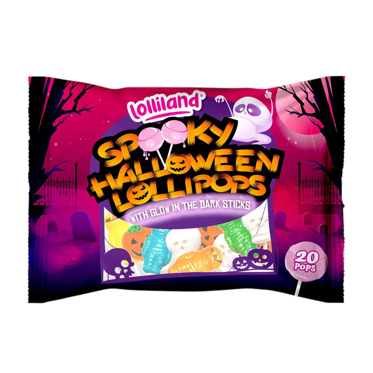 Halloween Pops with Glow-in-the-Dark Sticks - 20 Pack