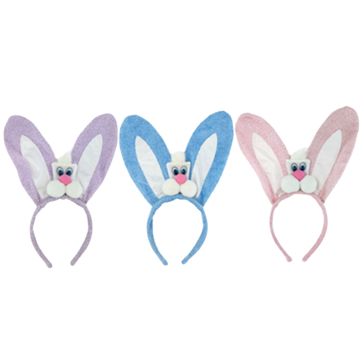 Bunny Face Ears Headband – Assorted 3 Colours