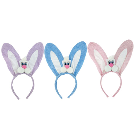Bunny Face Ears Headband – Assorted 3 Colours