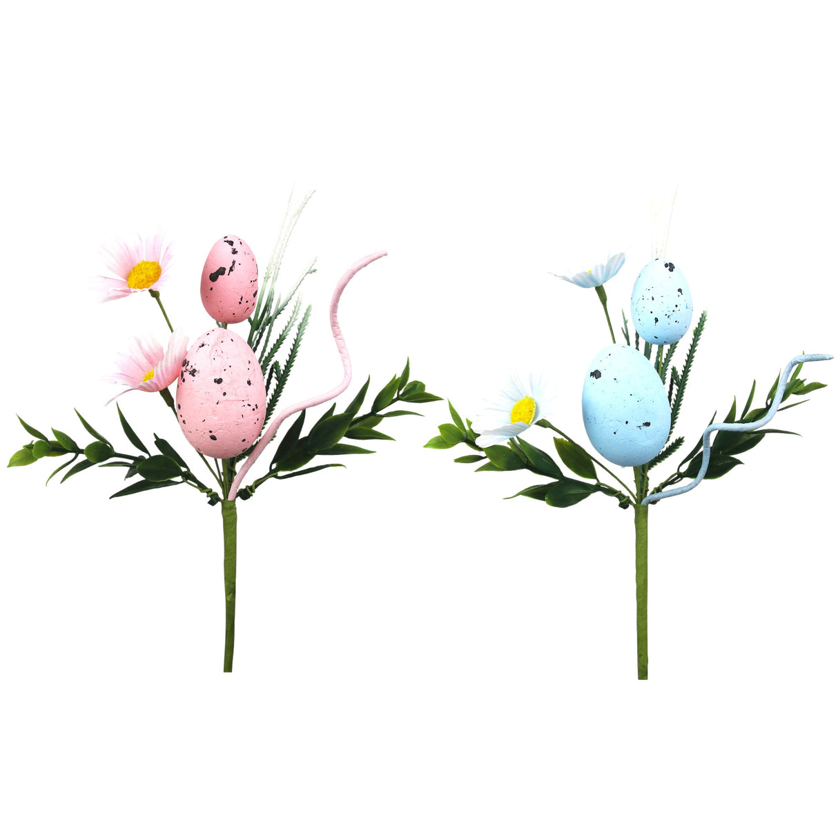 Easter Egg & Leaf Decorative Pick 25cm