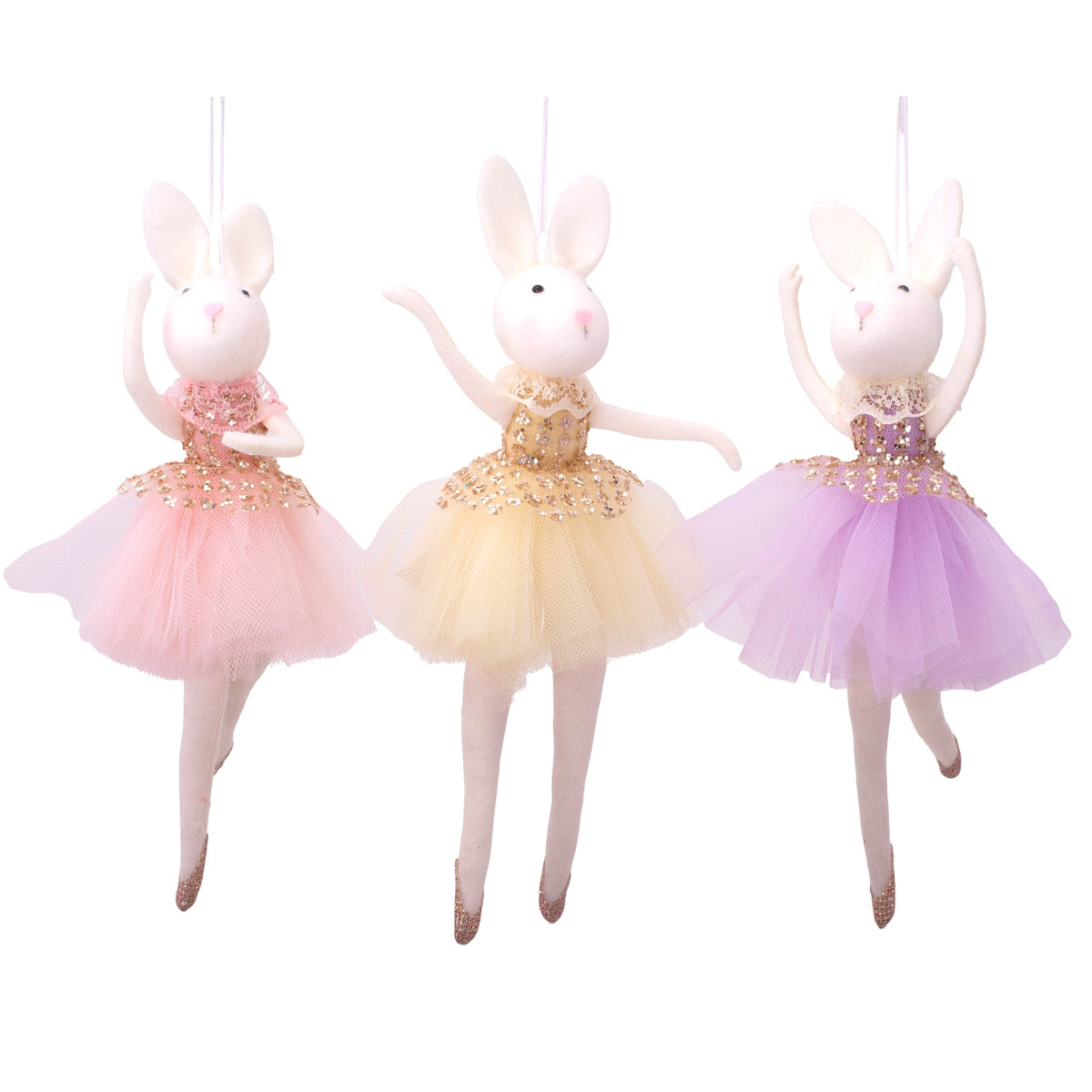 Ballerina Hanging Bunny Decorations – Assorted 3 Designs