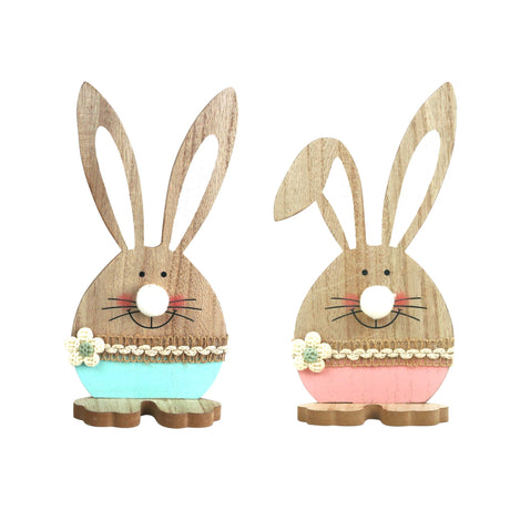 Decorative MDF Bunny Figures 21cm – Assorted 2 Designs