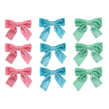 Velvet Bow Decorations 10cm – 3 Pack (Assorted 3 Designs)