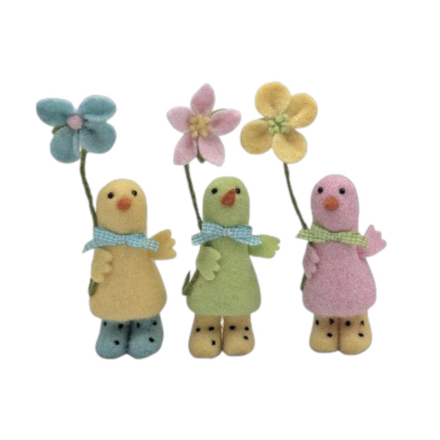 Felt Bird Decorations with Flowers 20cm – Assorted 3 Designs