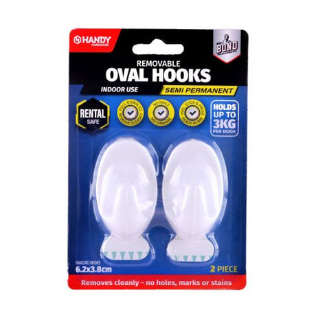 White Adhesive Hooks – 2 Pack