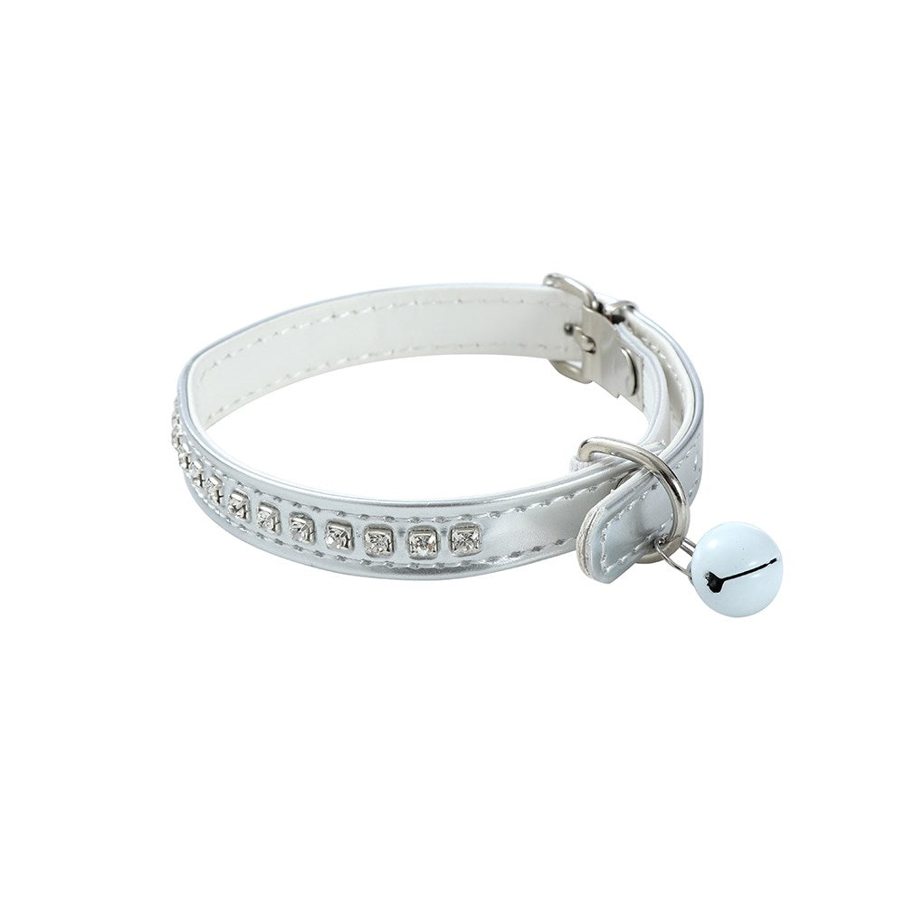 Diamante Cat Collar with Bell 22-30cm - Assorted