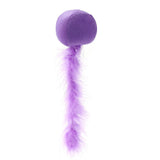 Plush Ball With Feather Tail Cat Toy - Assorted