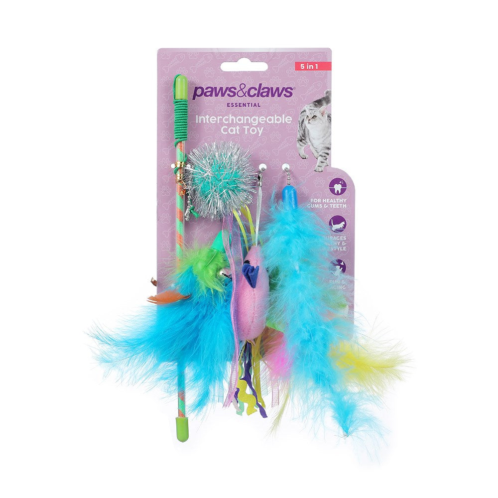5 In 1 Interchangeable Cat Dangler Toy 43cm