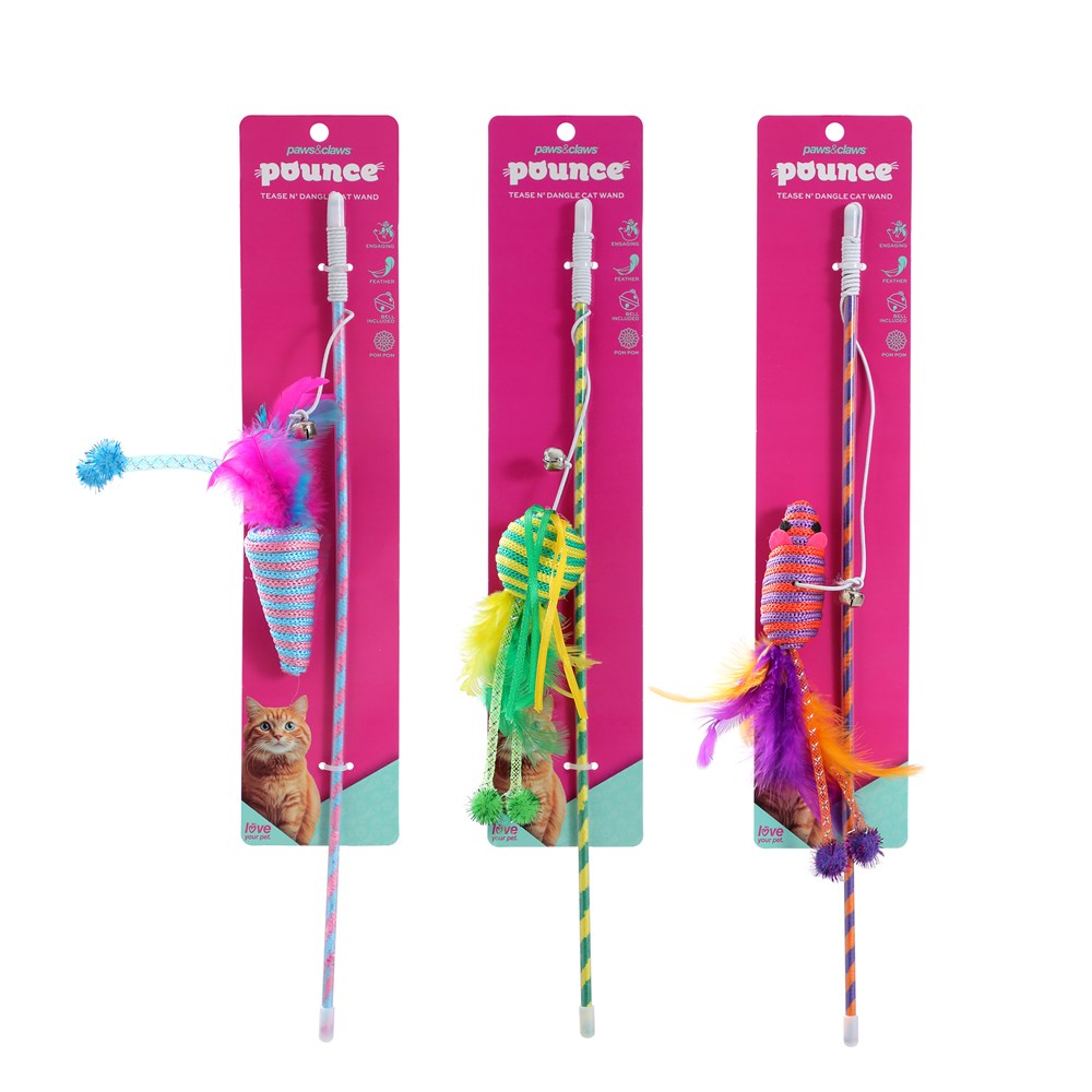 3 Pack Tease N Dangle Cat Wand 46cm