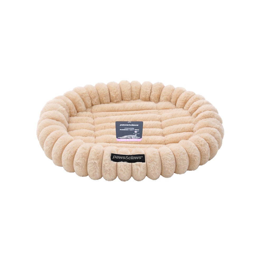 Oval Ribbed Cat Bed 45x36x4cm