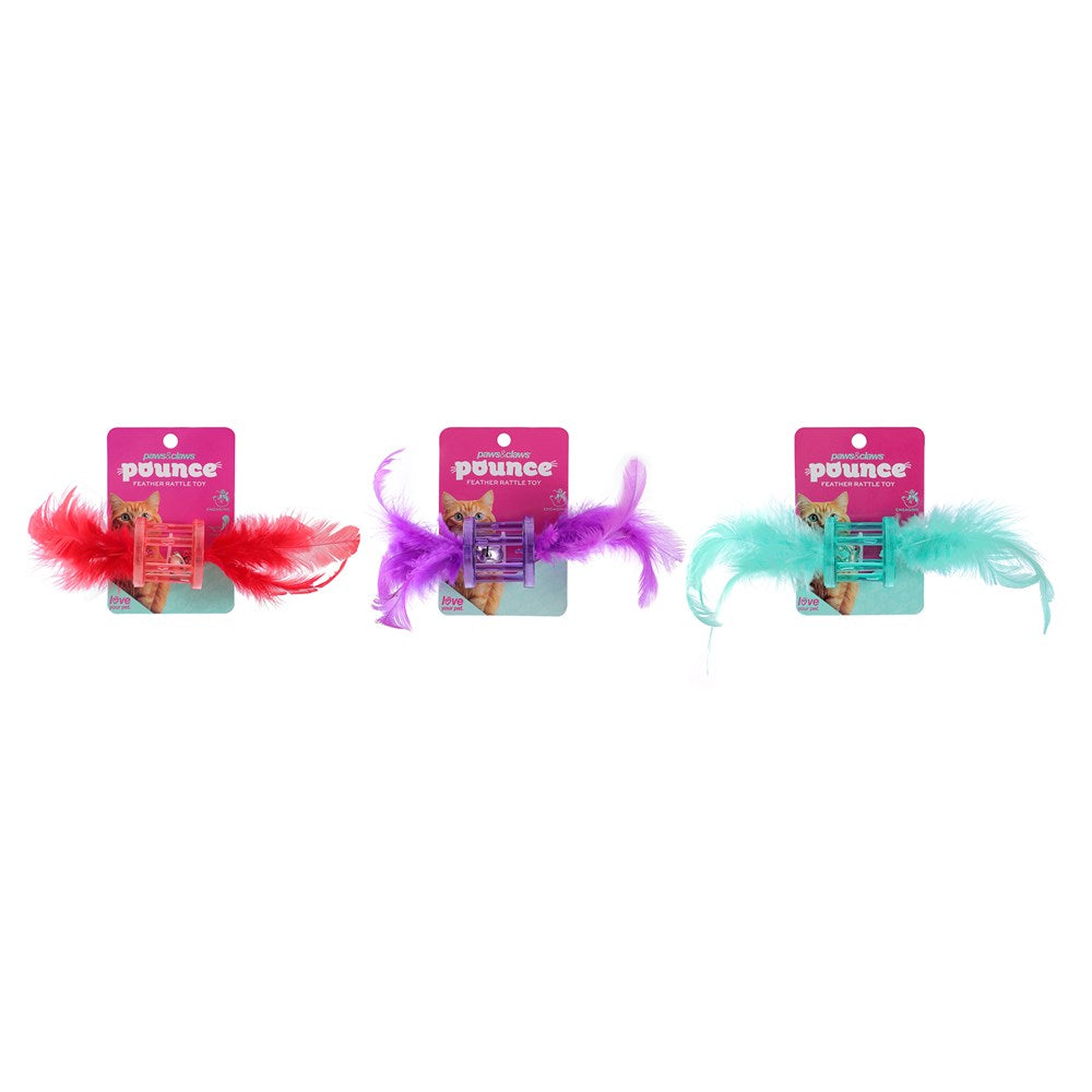 Feather Rattle Cat Toy Assorted 18cm x 5cm x 5cm