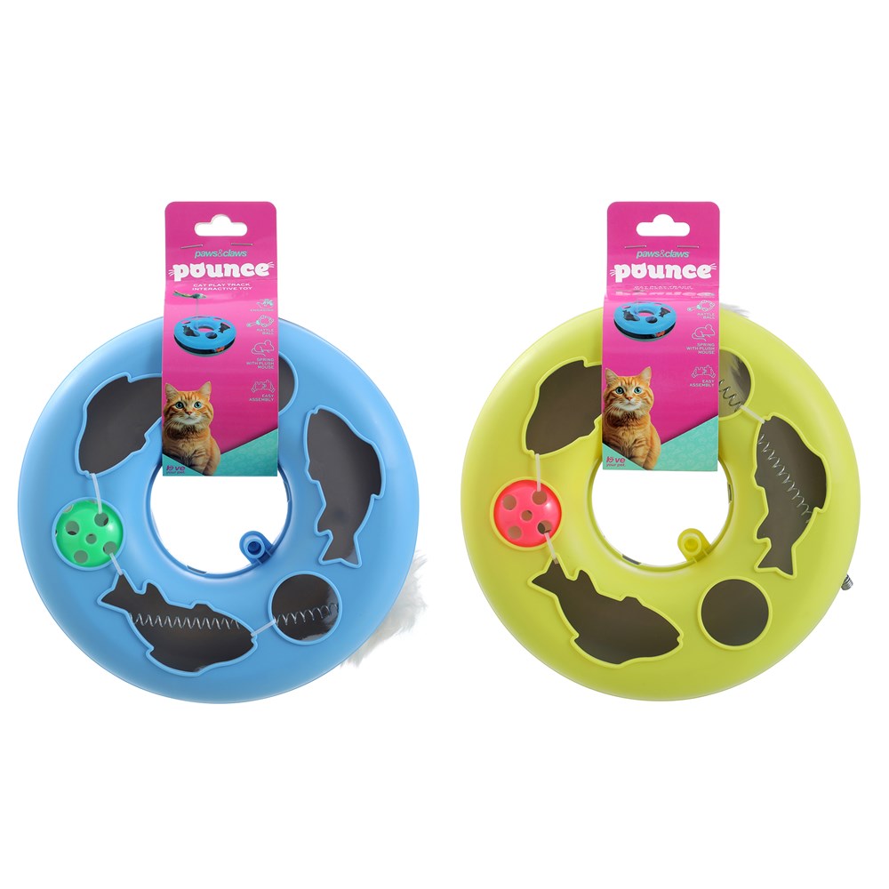 Cat Play Track Interactive Toy 2 Assorted Colours