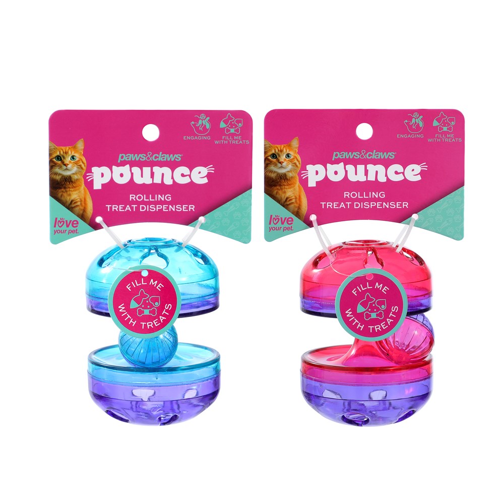 Cat Treat Roller Dispenser 8cm x 9cm x 8cm 2 Assorted