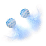 2 Pack Foam Cat Toy Balls With Feather - Assorted