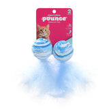 2 Pack Foam Cat Toy Balls With Feather - Assorted