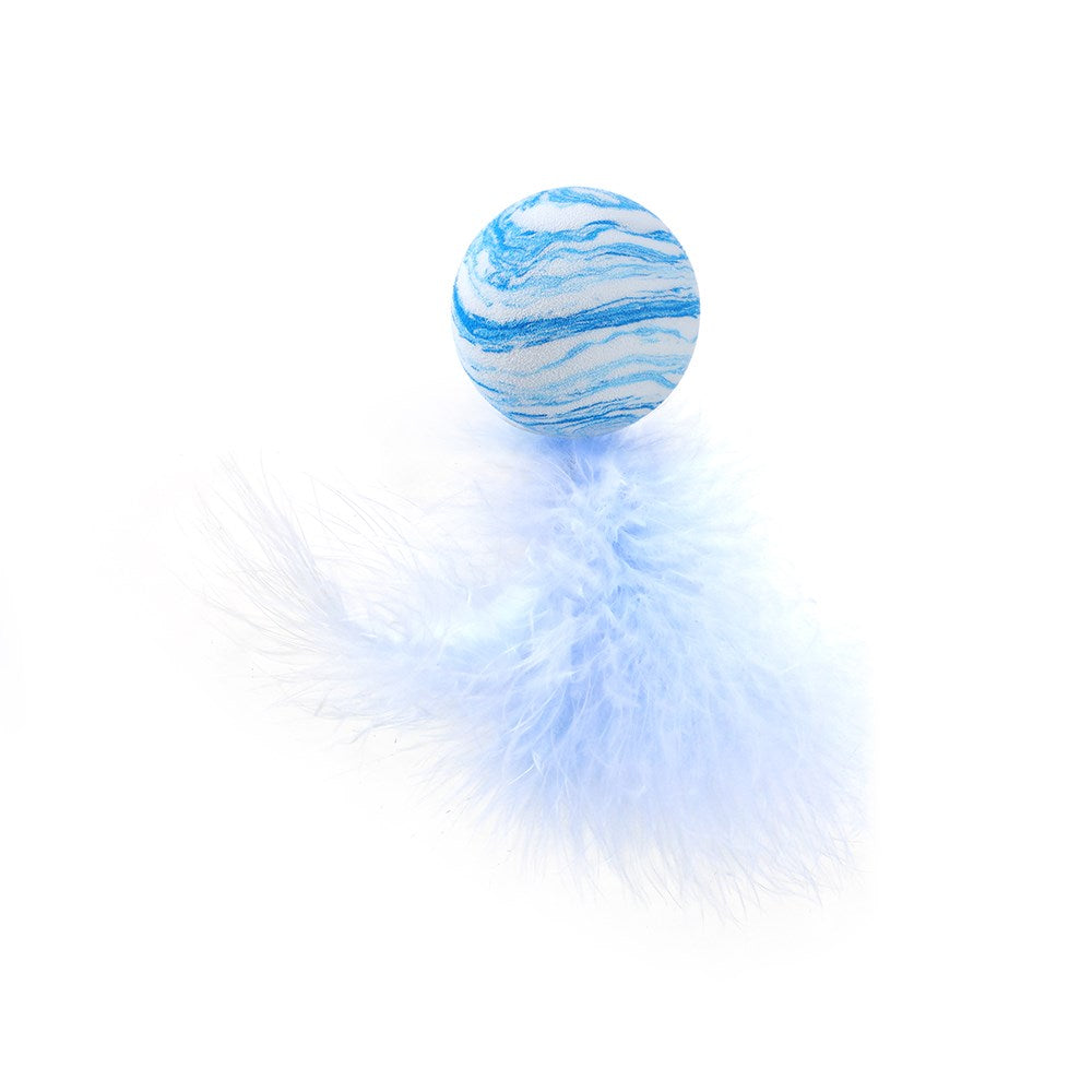 2 Pack Foam Cat Toy Balls With Feather - Assorted