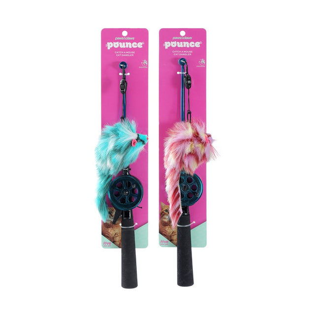 2 Pack Catch A Mouse Dangler Cat Toy 36cm Assorted