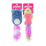 2 Pack Pounce Plush Kicker Cat Toy Assorted