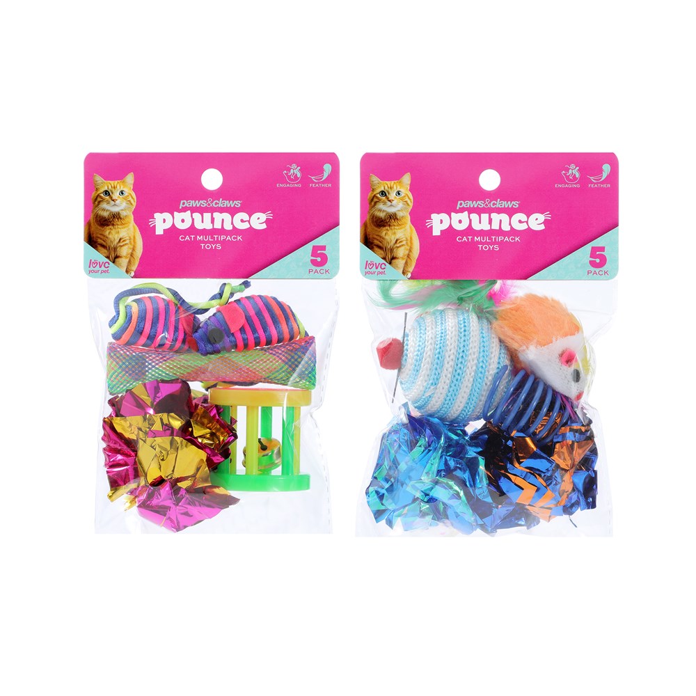 5 Pack Cat Toy Assorted 2 Designs