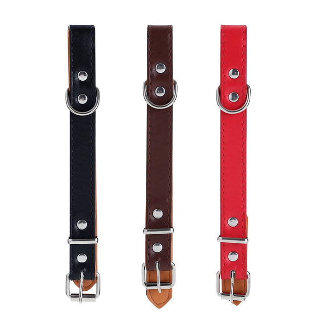 Padded Faux Leather Dog Collar Medium 36-45cm