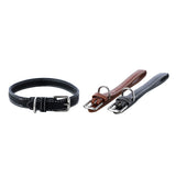 Leather Look Padded Dog Collar with Stitch Detail - Medium