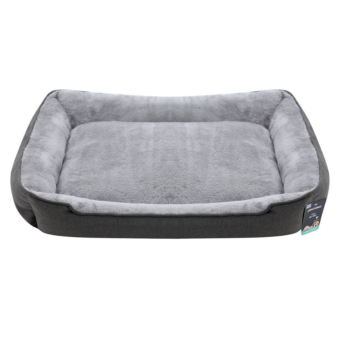 Pet Bed Plush Walled - Large