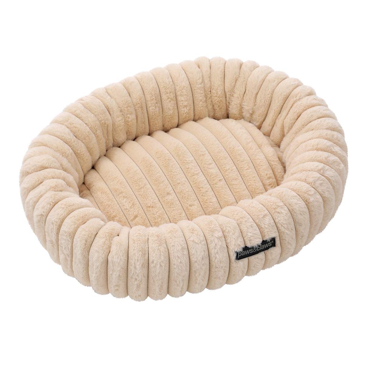 Oval Ribbed Pet Bed 60x50x15cm