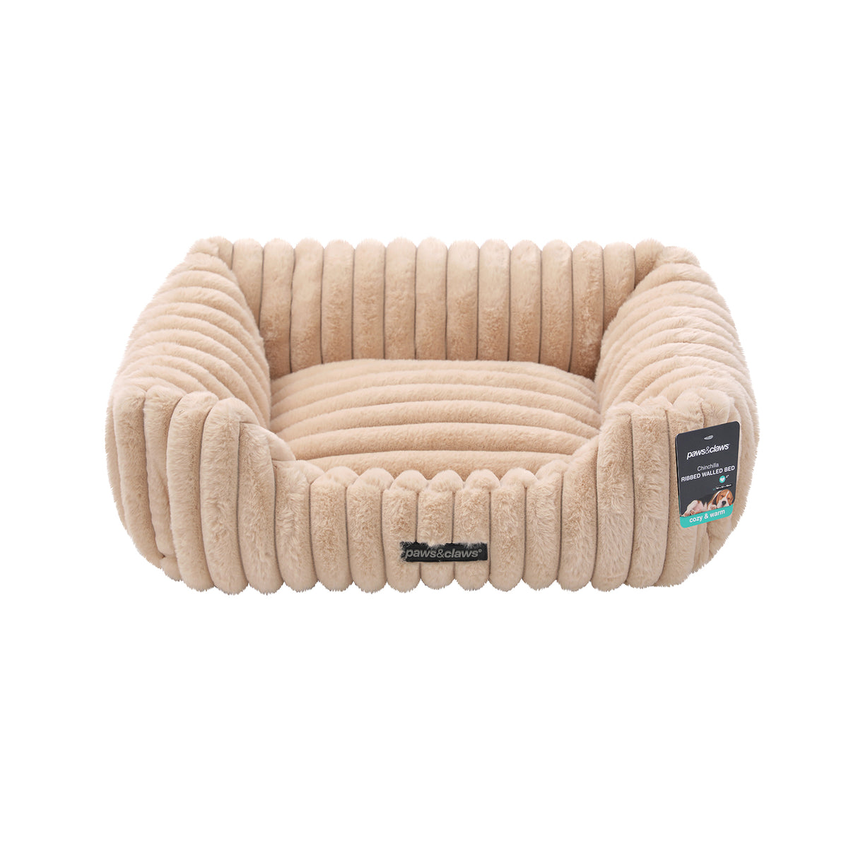 Walled Ribbed Pet Bed 60x50x18cm