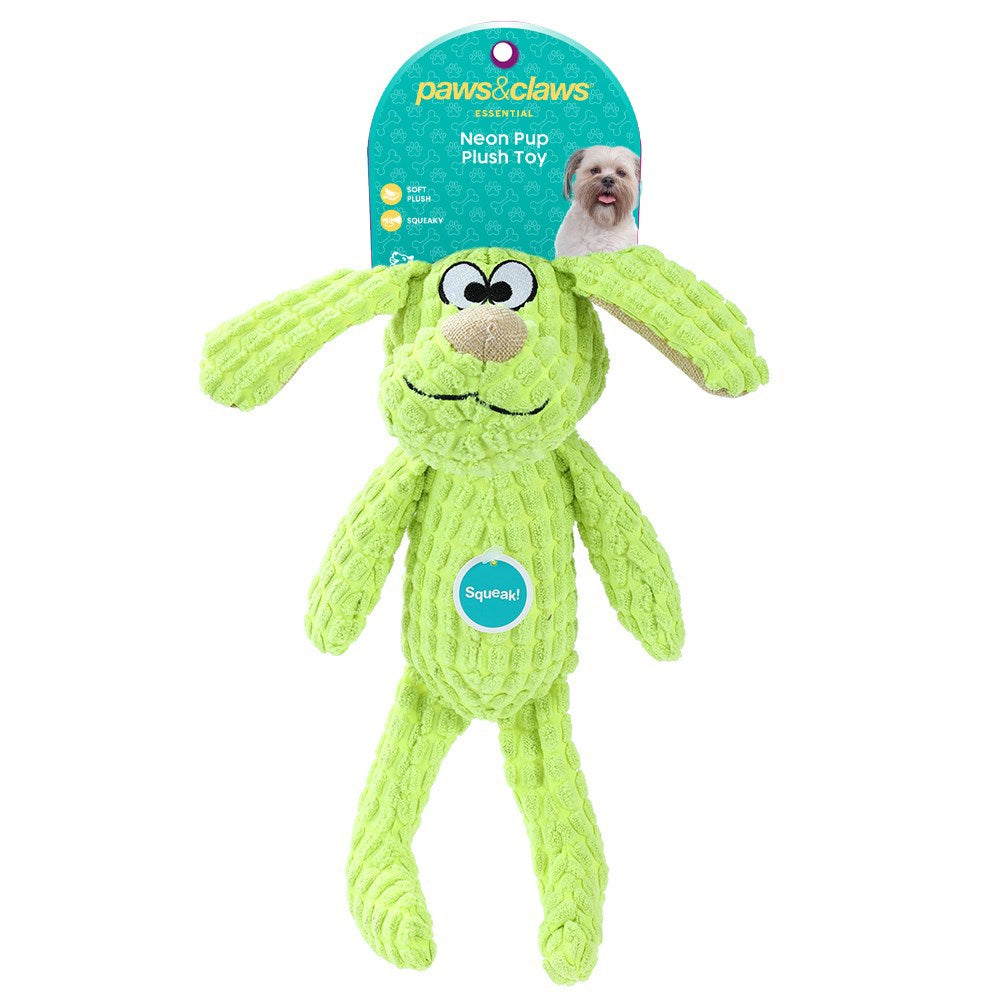 Neon Pup Plush Dog Toy 28cm x 20cm x 10cm