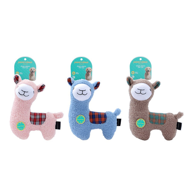 Plush Llama Dog Toy Assorted 21cm x 27cm